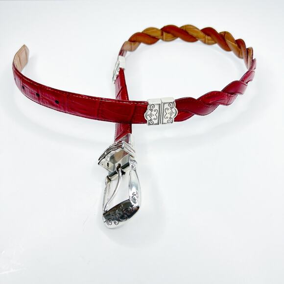 Brighton Reversible Red And Tan Belt Size Medium - Picture 1 of 10